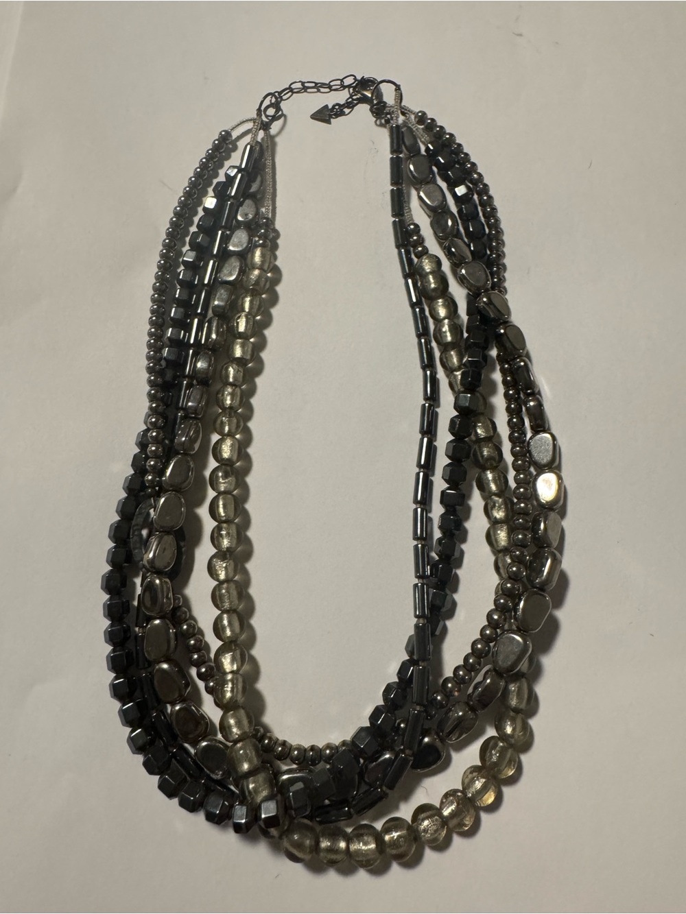 Silpada Hematite and Gunmetal Multi-Strand Beaded Necklace